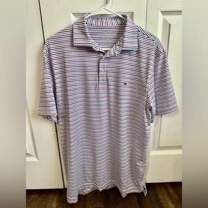 Vineyard Vines Red, Blue, and White Striped Polo